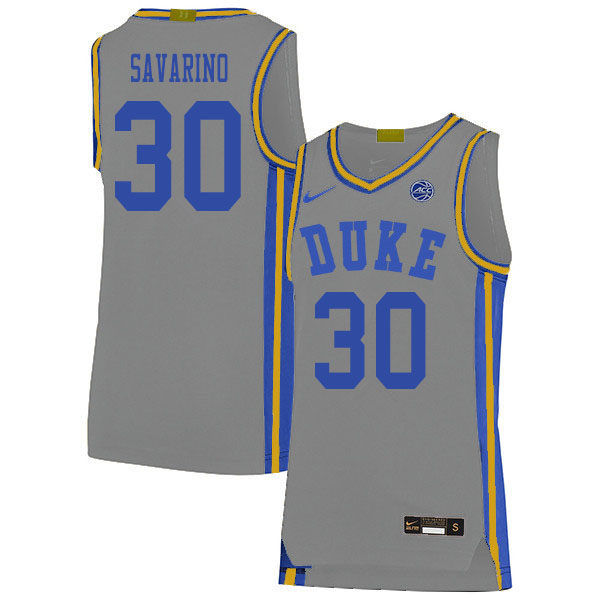 Duke Blue Devils #30 Michael Savarino College Basketball Jerseys Sale-Gray